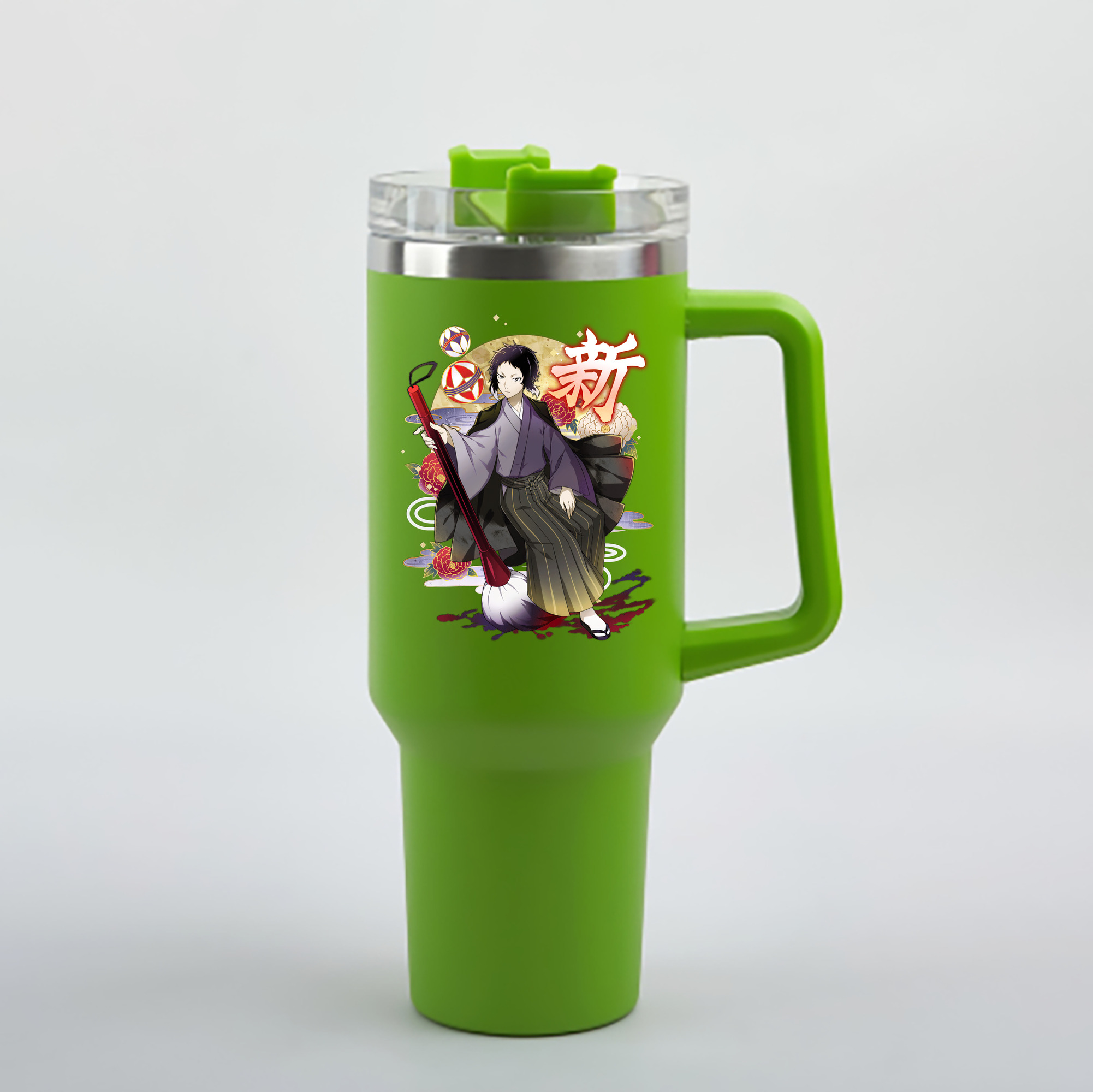 （画像用） 文豪ストレイドッグス Bungo Stray Dogs 1200mL車用タンブラー - クリスタルステッカー（プラスチックストロー付き）